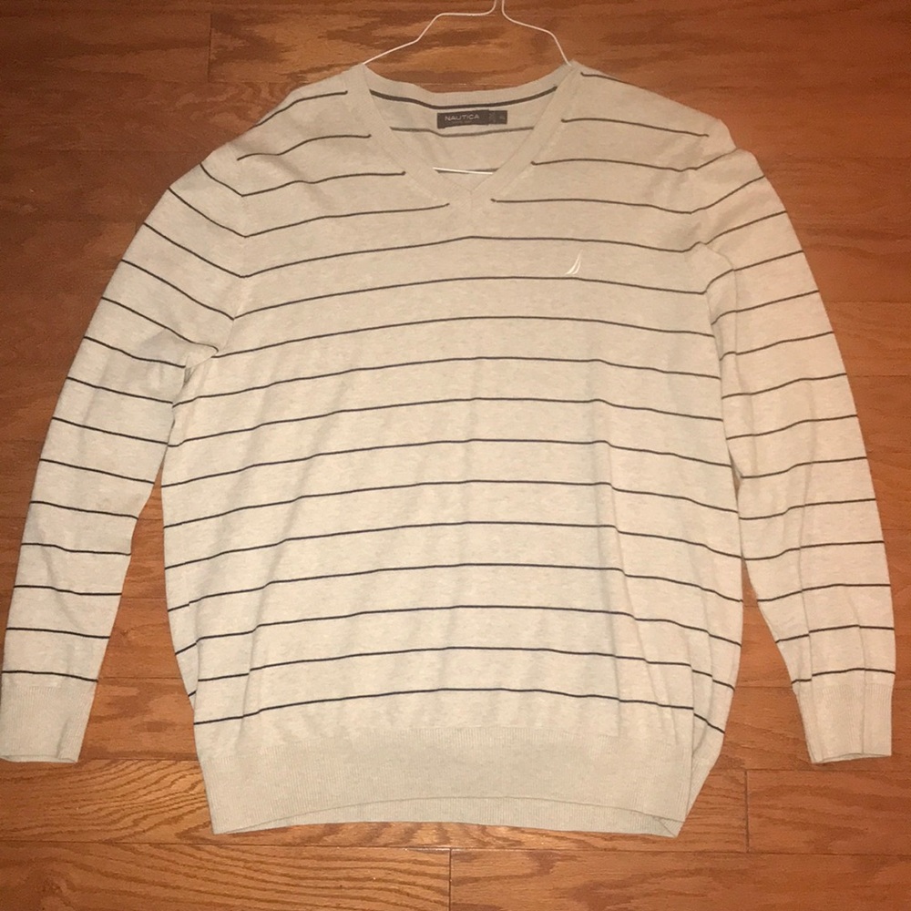 Nautical V-Neck Long Sleeve Shirt